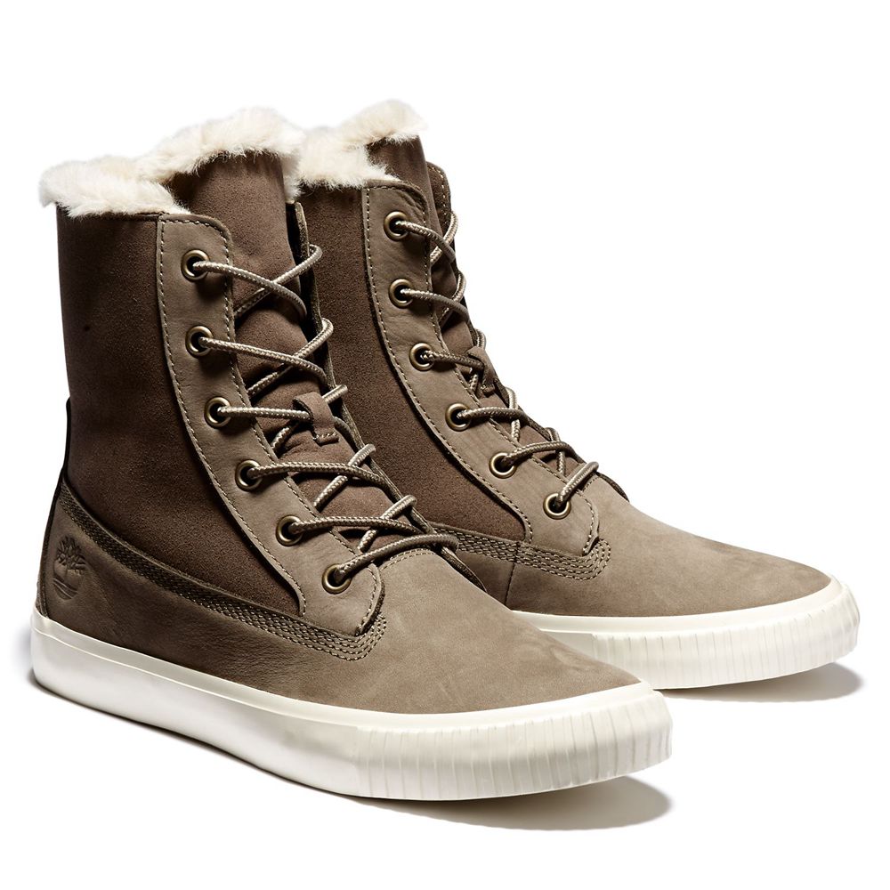 Bocanci De Zapada Timberland Dama Masline Verzi - Skyla Bay Fleece Fold-Down - Romania - WPEDAU189